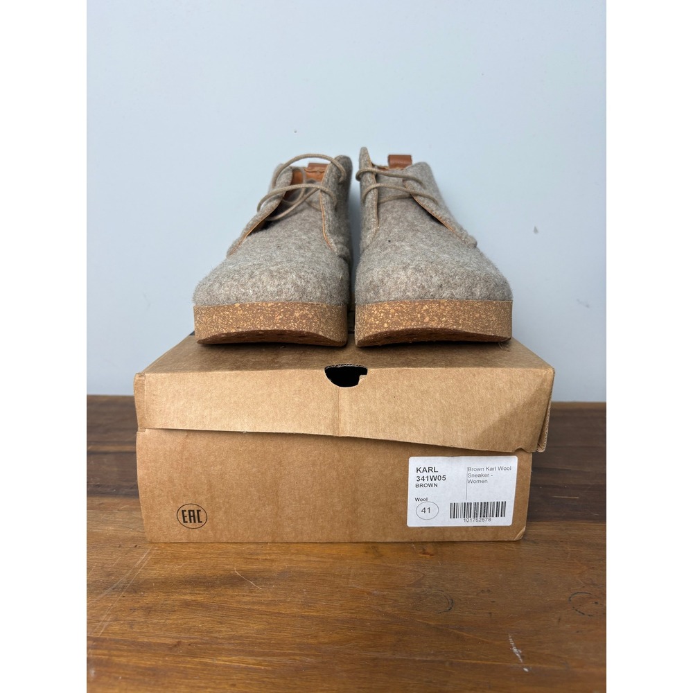 Comfortfusse Karl 341W05 Brown Wool Sneaker Chukka Boots Women EU 41 Platform - Picture 2 of 4